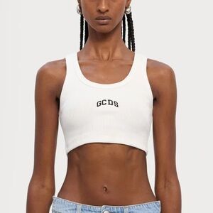 GCDS Logo Mini Top in Optic White NWT